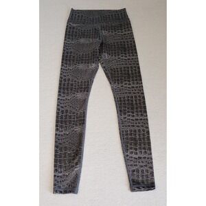 Zyia Active Sz 4 Black/Gray Scale Print Shiny Material Active Leggings